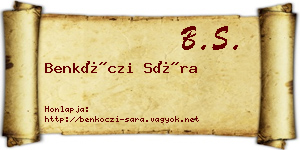 Benkóczi Sára névjegykártya